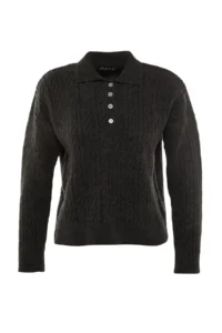 TRENDYOLMİLLA Anthracite Wide Pattern Soft textured Knitwear Sweater - Image 6