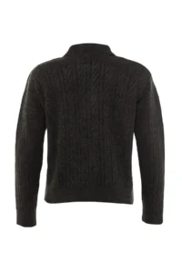 TRENDYOLMİLLA Anthracite Wide Pattern Soft textured Knitwear Sweater - Image 8