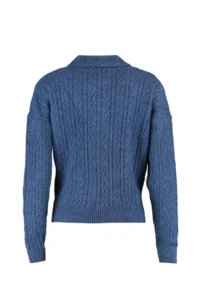 TRENDYOLMİLLA Indigo Wide Pattern Soft textured Knitwear Sweater - Image 6