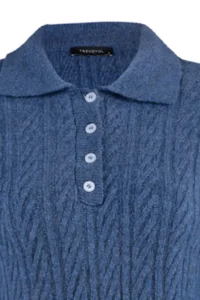 TRENDYOLMİLLA Indigo Wide Pattern Soft textured Knitwear Sweater - Image 8