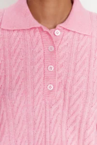 TRENDYOLMİLLA PINK Wide Pattern Soft textured Knitwear Sweater - Image 4