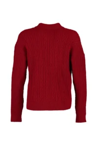 TRENDYOLMİLLA Red Wide Pattern Soft textured Knitwear Sweater - Image 10