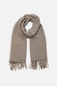 TRENDYOLMİLLA Ecru pattern Blocky Soft textured Women Scarf - Image 4