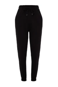 TRENDYOLMİLLA Black Thick Basic Knitting Sweatpants with Fleece Inside - Image 11