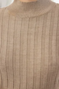 TRENDYOLMİLLA Mink Mini Knitwear High Neck Dress - Image 4