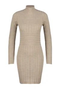 TRENDYOLMİLLA Mink Mini Knitwear High Neck Dress - Image 6