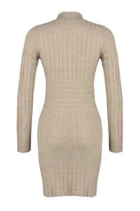 TRENDYOLMİLLA Mink Mini Knitwear High Neck Dress - Image 7