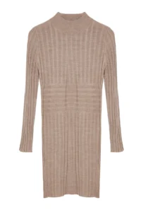 TRENDYOLMİLLA Mink Mini Knitwear High Neck Dress - Image 8