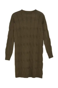TRENDYOLMİLLA Khaki Mini Knitwear Crew Neck Dress - Image 7