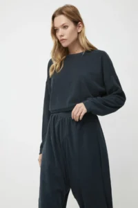 TRENDYOLMİLLA NAVY BLUE relaxed/Rahat Pattern Towel Knitting Tracksuit - Image 6