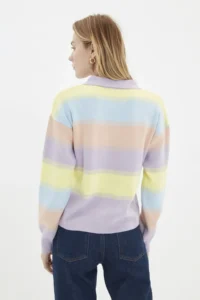 TRENDYOLMİLLA BLUE Color Bloklu Knitwear Sweater - Image 8
