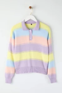 TRENDYOLMİLLA BLUE Color Bloklu Knitwear Sweater - Image 9