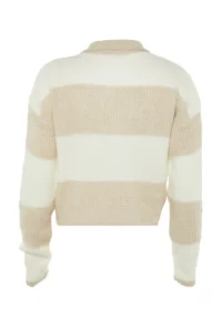 TRENDYOLMİLLA Stone Crop Soft textured Color Blocked Knitwear Sweater - Image 7