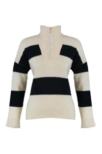 TRENDYOLMİLLA Stone Wide Pattern Soft textured Zippered Knitwear Sweater - Image 7