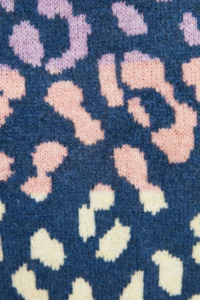 TRENDYOLMİLLA Indigo Soft textured Leopard Patterned Knitwear Sweater - Image 4