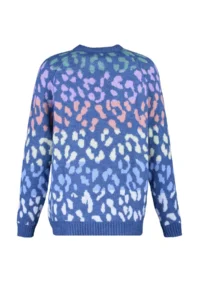 TRENDYOLMİLLA Indigo Soft textured Leopard Patterned Knitwear Sweater - Image 8