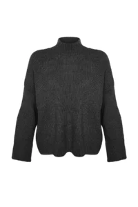 TRENDYOLMİLLA Anthracite Soft textured Basic Knitwear Sweater - Image 6