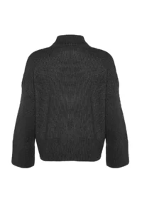 TRENDYOLMİLLA Anthracite Soft textured Basic Knitwear Sweater - Image 7