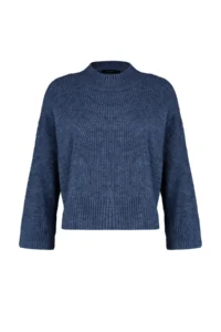 TRENDYOLMİLLA Indigo Soft textured Basic Knitwear Sweater - Image 6