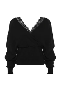 TRENDYOLMİLLA Black Double breasted Lace Garnili Knitwear Sweater - Image 10