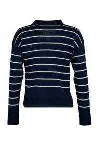 TRENDYOLMİLLA NAVY BLUE Striped Polo Shirt Collar Knitwear Sweater - Image 6