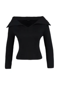 TRENDYOLMİLLA Black Carmen Collar Knitwear Sweater - Image 7