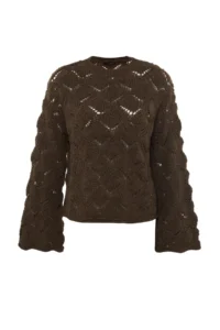 TRENDYOLMİLLA Mink Cellular/Delikli Knitwear Sweater - Image 8