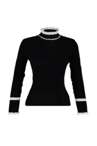 TRENDYOLMİLLA Black Color Bloklu Knitwear Sweater - Image 6