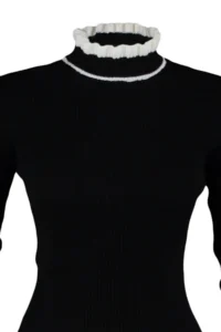 TRENDYOLMİLLA Black Color Bloklu Knitwear Sweater - Image 7