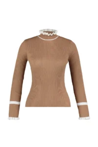 TRENDYOLMİLLA Camel Color Bloklu Knitwear Sweater - Image 7