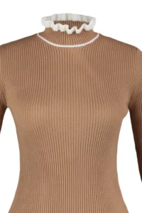 TRENDYOLMİLLA Camel Color Bloklu Knitwear Sweater - Image 8