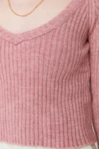TRENDYOLMİLLA Dusty ROSE Crop Soft textured Basic Knitwear Sweater - Image 4