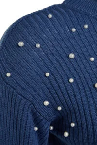 TRENDYOLMİLLA BLUE Pearl Detailed Crew Neck Knitwear Sweater - Image 9