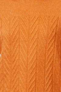 TRENDYOLMİLLA Orange Wide Pattern Soft textured Braided Knitwear Sweater - Image 3