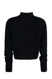 TRENDYOLMİLLA Black Crop Zippered High Neck Basic Knitwear Sweater - Image 6
