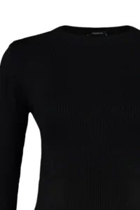 TRENDYOLMİLLA Black Basic Fitted Ribbed Knitwear Sweater - Image 7
