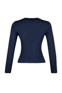 TRENDYOLMİLLA NAVY BLUE Basic Ribbed Knitwear Sweater - Image 8