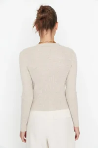 TRENDYOLMİLLA Stone Basic Ribbed Knitwear Sweater - Image 5