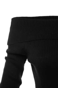 TRENDYOLMİLLA Black Super Crop Carmen Collar Knitwear Sweater - Image 6