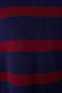 TRENDYOLMİLLA Burgundy Polo Shirt Collar Basic Striped Knitwear Sweater - Image 3