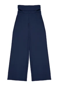TRENDYOLMİLLA Dark NAVY Scuba/Diver Wide Leg Beli Katlanabilir Knitting Sports Sweatpants - Image 7