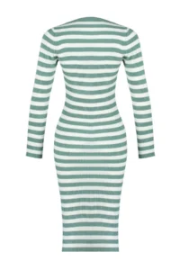 TRENDYOLMİLLA MINT Midi Knitwear Basic Striped Dress - Image 8