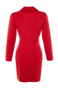 TRENDYOLMİLLA Red Jacket Collar Mini Weaving Dress - Image 13