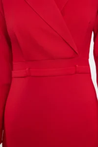 TRENDYOLMİLLA Red Jacket Collar Mini Weaving Dress - Image 4