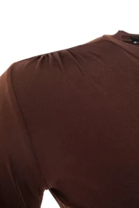 TRENDYOLMİLLA Brown High Neck Fitted Long Sleeve Shirred Flexible Knitting Blouse - Image 8