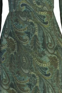 TRENDYOLMİLLA Green Shawl Patterned A-Cut/Life Form Midi Weaving Siphon Dress - Image 7
