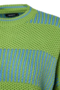 TRENDYOLMİLLA Light Green Wide Pattern Striped Knitwear Sweater - Image 8