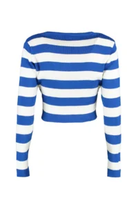 TRENDYOLMİLLA NAVY BLUE Crop Basic Striped Knitwear Sweater - Image 8