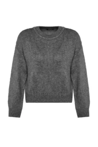 TRENDYOLMİLLA Anthracite Wide Pattern Soft textured Basic Knitwear Sweater - Image 6