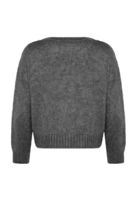 TRENDYOLMİLLA Anthracite Wide Pattern Soft textured Basic Knitwear Sweater - Image 8